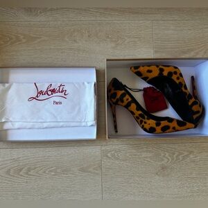 BRAND NEW Christian Louboutin - Kate 100 Animal Print Stiletto SZ 37